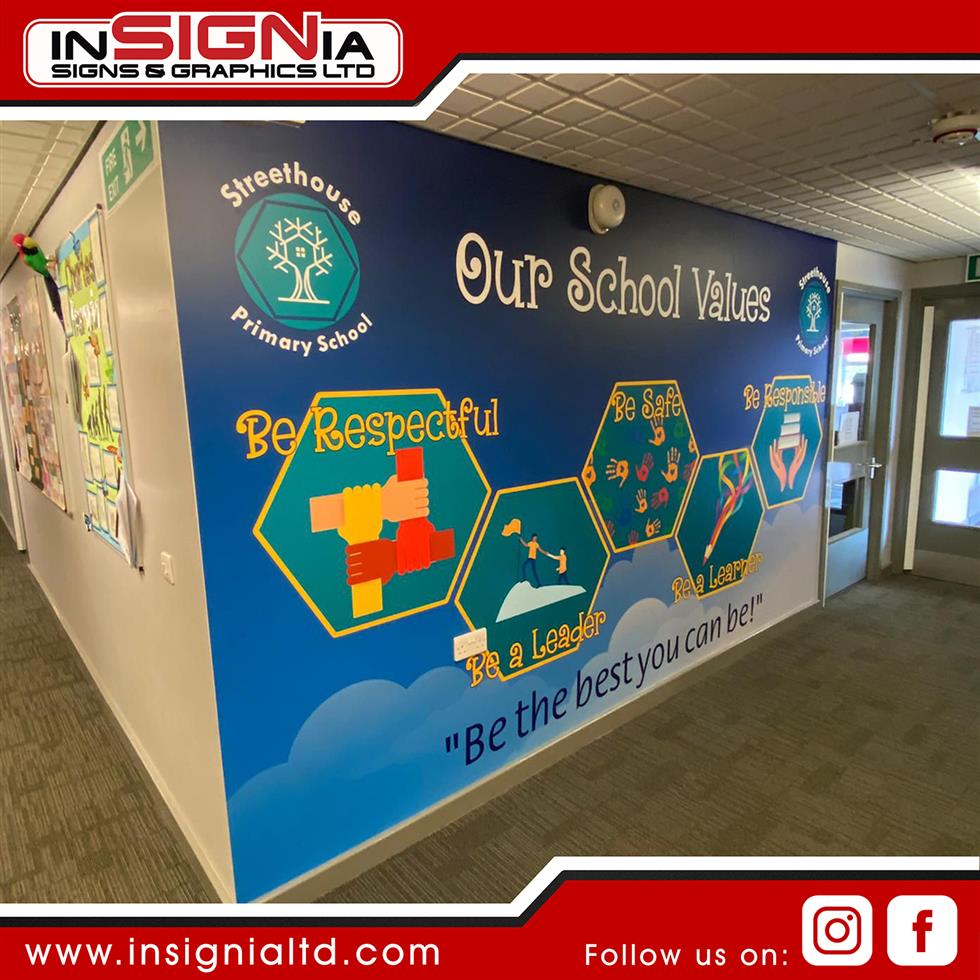 School Corridor wall mural.